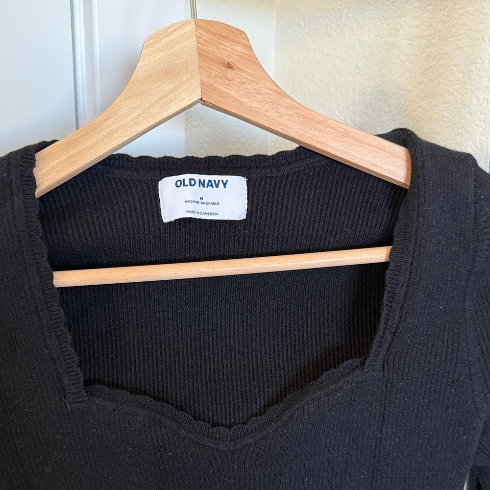 Divided Black Ribbed Knit Top - Picture 2 of 2